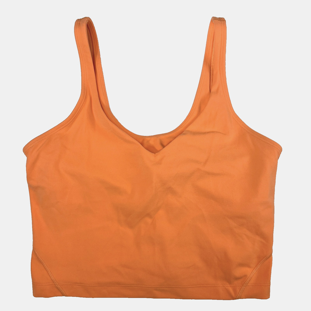 Lululemon Align Tank 8 W1DDSS Orange Soda Nulu V Neck Yoga Crop Cami Bra Shirt